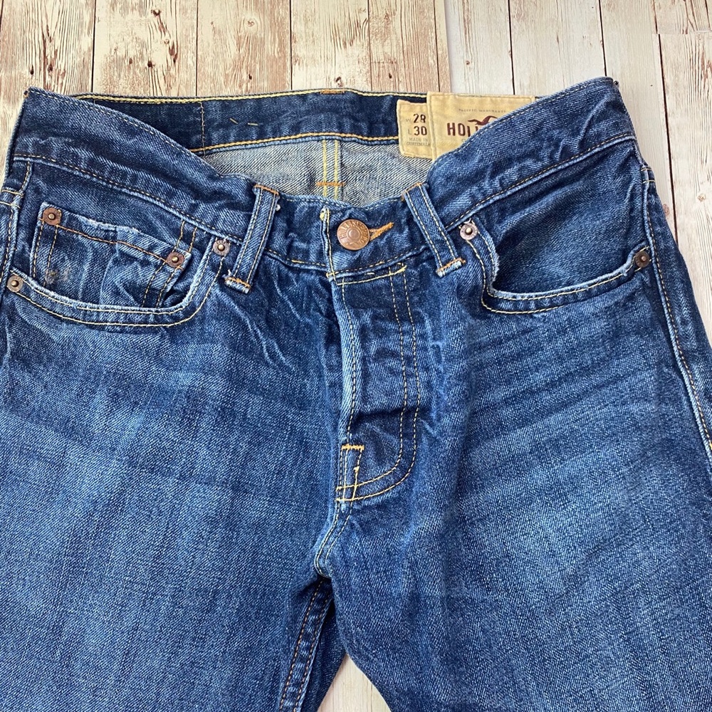 Hollister Y2K Slim Straight Epic Flex Men's Jeans Medium Blue Wash 29x30 - Picture 5 of 10